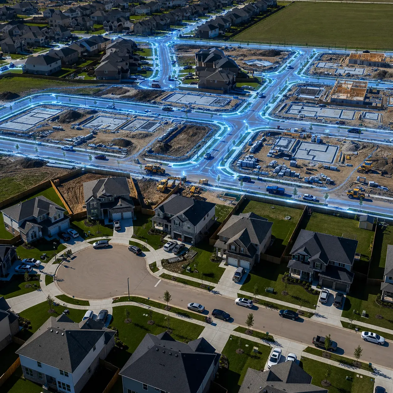 Aerial view of a Treasure Valley parcel under analysis by Bailey Engineering